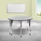 Flash Furniture Round 47.5 W, 48 L, 30 H, Chrome, Laminate, Particleboard, Steel, Grey XU-GRP-A48-HCIRC-GY-T-A-CAS-GG - alternate 1